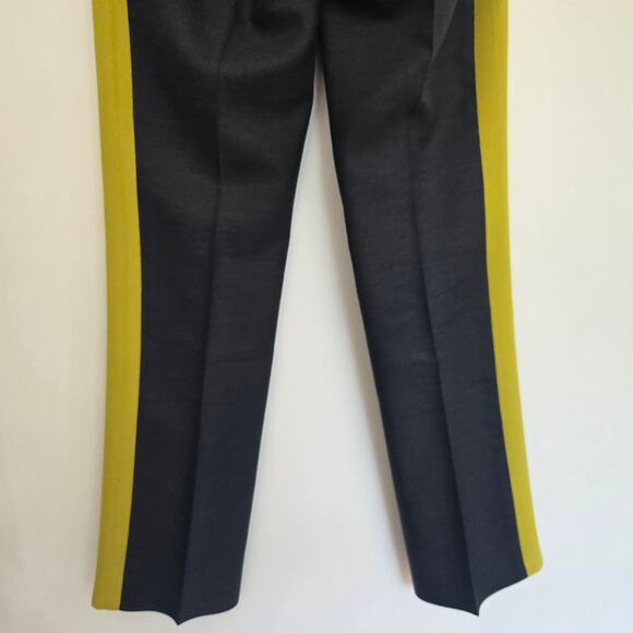 Milly of New York Tuxedo Pants Wool Silk Gray Slim Leg Mid Rise Women 2 - Picture 8 of 12